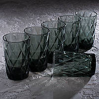 Набір склянок «Кристал», 350 мл, 8х7х12,5 см, 6 шт, колір сірий