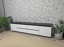 Тумба під телевізор Мія 550х2300х400мм бетон чорний + німфея альба Світ Меблів, фото 4