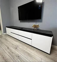 Тумба під телевізор Мія 550х2300х400мм бетон чорний + німфея альба Світ Меблів, фото 3