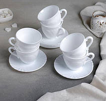 Сервіз чайний на 6 персон Cadix, 12 предметів, 220 мл, колір білий