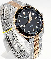 Часы женские Q&Q Q55A-002PY на браслете, комбинированные. Унисекс. Новинка.
