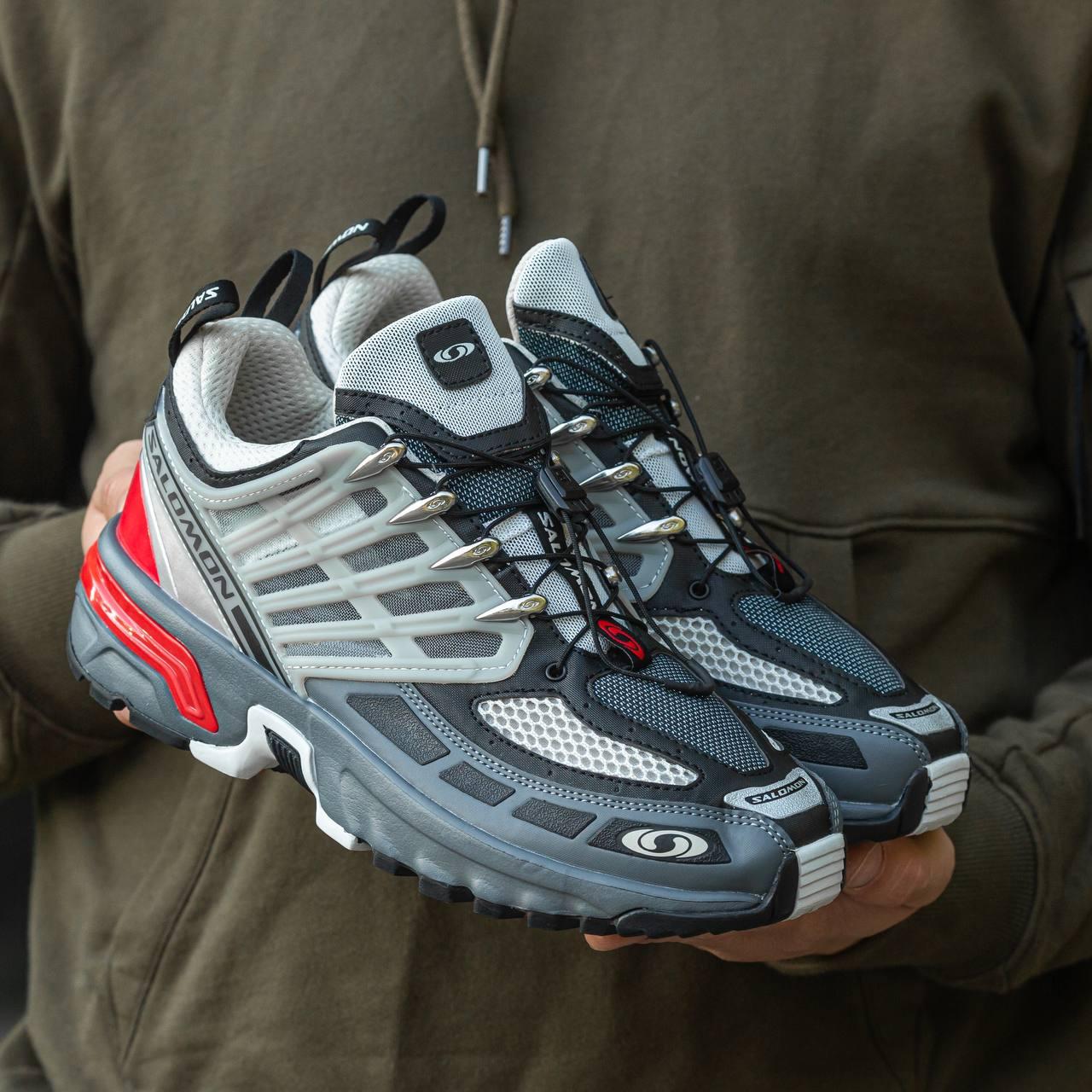 Кросівки чоловічі сірі Salomon ACS PRO Advanced Grey Red (09786)