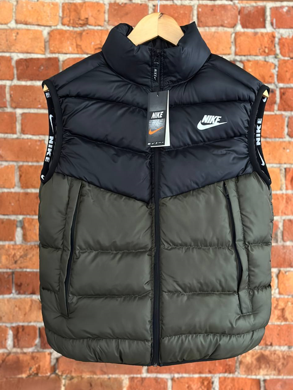 Мужская жилетка безрукавка Nike Найк хаки черная плащевка стеганая ...