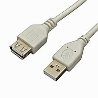 Удлинитель USB (USB AM - USB AF) v2.0, длина 1.8м, серый