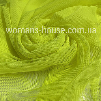 Сітка стрейч однотонна м'яка 150 см 38 grm неон Жовто-Салатовий