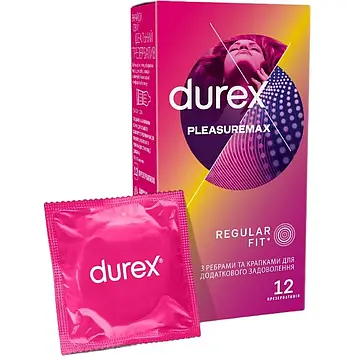 Презервативи Durex Pleasuremax No12 з ребристою поверхнею