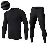 Термобелье детское для футбола Thermal Underwear Winter черное SPORT 125-135 см (2520)