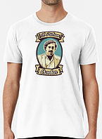 Мужская и женская футболка с принтомEl Patron Pablo Escobar Пабло Эскобар Белый S