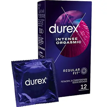 Презервативи Durex Intense Orgasmic №12 рельєфні, зі стимулюючим гелем-змазкою