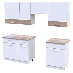 Кухня "Лея" 2,2 метри, Білий/Дуб сонома