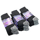 Чоловічі зимові шкарпетки високі вовняні махрові Упаковка 12 пар Теплі повсякденні термошкарпетки від виробника Thermo 41-46, фото 7