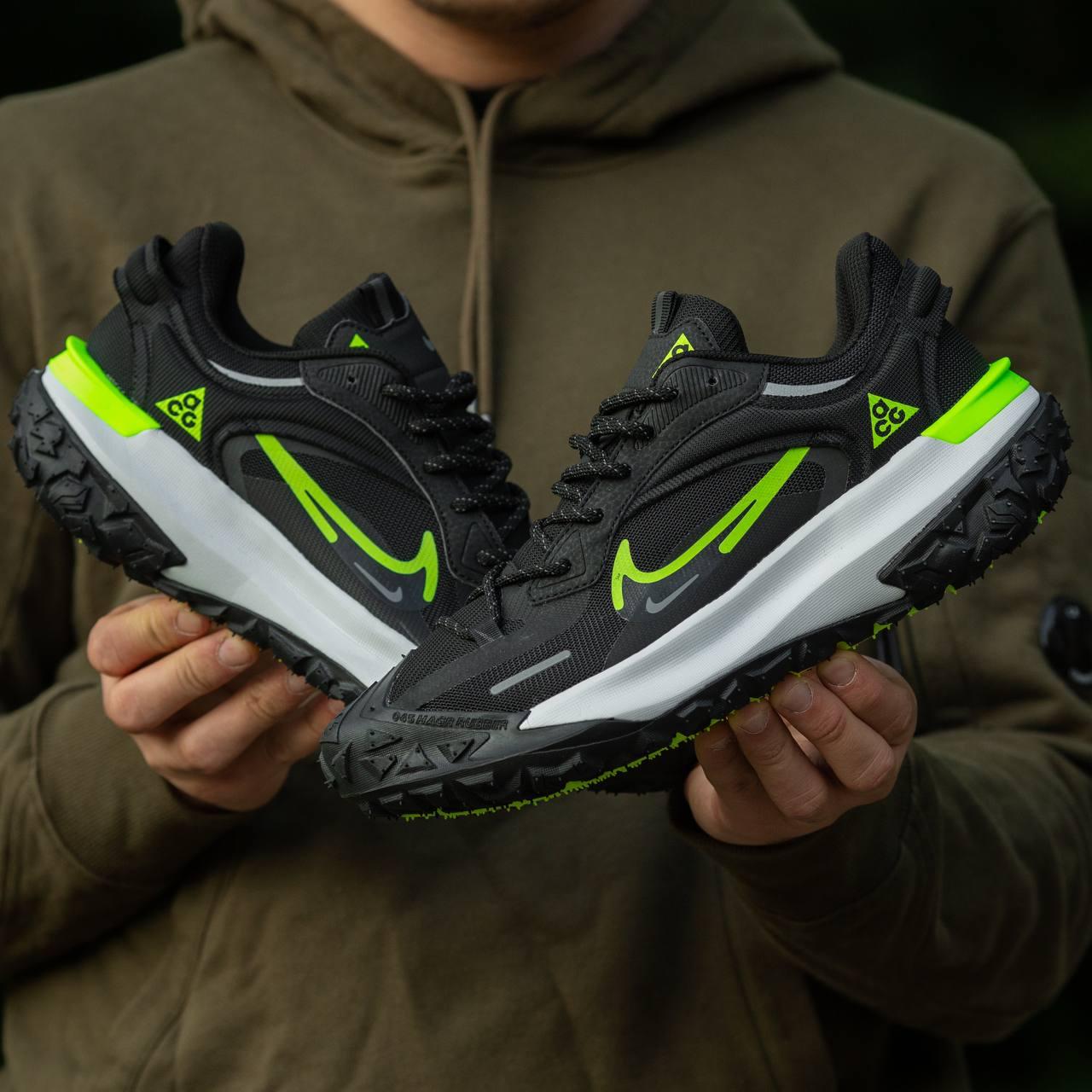 Кросівки чоловічі чорні Nike Acg Mounth fly 2 Low Black White Green (13251)
