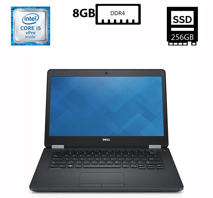 Ноутбук Dell Latitude E5470/14” IPS 1920x1080/Core i5-6440HQ 2.60GHz/8GB DDR4/SSD 256GB/Intel HD Graphics Б/В