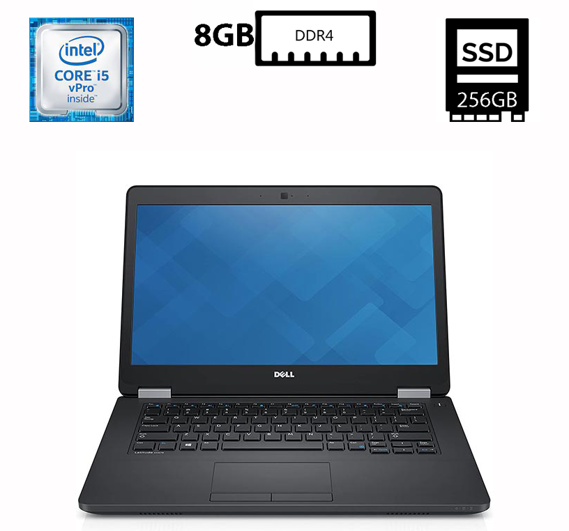 Ноутбук Dell Latitude E5470/14”IPS(1920x1080)/Intel Core i5-6440HQ 2.60GHz/8GB DDR4/SSD 256GB/Intel HD Graphics