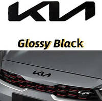 Шильдик эмблема надпись на капот/багажник KIA kia КИА цвет черный глянец