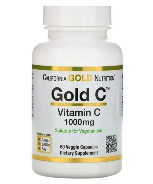 Вітамін C California Gold Nutrition 1000 МО 60 капсул, фото 1