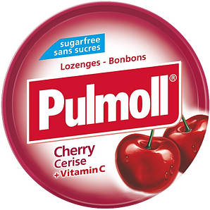 Льодяники Pulmoll Cherry + vit C вишня без цукру, 45 г, 10 шт/ящ