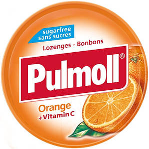 Льодяники Pulmoll Orange + vit C апельсин без цукру, 45 г, 10 шт/ящ