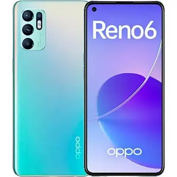 Смартфон OPPO Reno 6 5G 8/128GB Aurora, 64+8+2/32Мп, 2sim, 6.4", 4310mAh, MediaTek Dimensity 900, Amoled