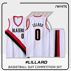 Баскетбольна форма Ліллард 0 Портленд НБА Lillard Portland Trail Blazers NBA білий