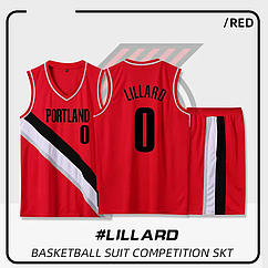 Баскетбольна форма Ліллард 0 Портленд НБА Lillard Portland Trail Blazers NBA червоний