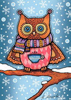 Почтовая открытка "Зимняя сова"