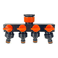 Планка-адаптер розподільна 3/4 - 1" з 4-ма запірними кранами АР 1024, Aquapulse