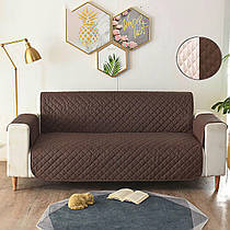 Покривало накидка на диван Couch Coat 150х120см, стьобане покривало двостороннє Бежево-коричневе
