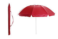 Зонт пляжный с наклоном и клапаном 2,2м красный СИЛА для отдыха