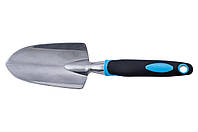 Лопатка посадочная с пластиковой ручкой и TPR покрытием Mastertool - 300 x 75 мм алюминиевая