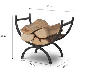 Дровниця металева на ніжках Чаша 480х240х380 чорна Kompred
