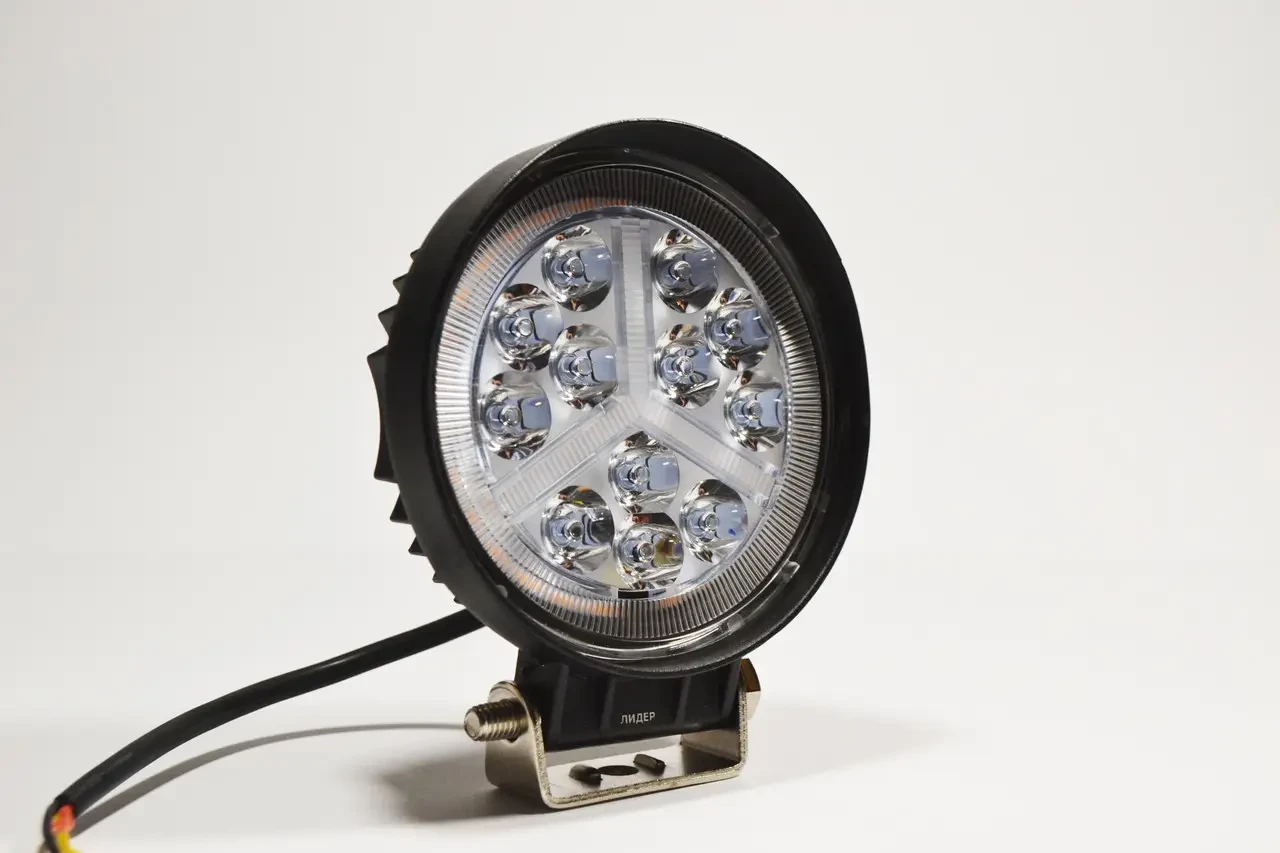 Світлодіодна LED-фара робоча 36вт, (3 Вт*12ламп) + (ДХО) Ходовий білий вогонь