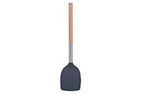 Лопатка из нейлона для кухни с деревянной ручкой Kamille - 350 мм 8851