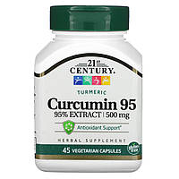 Куркумин 95 500 мг Curcumin 95 21st Century 45 вегетарианских капсул CS, код: 7575199