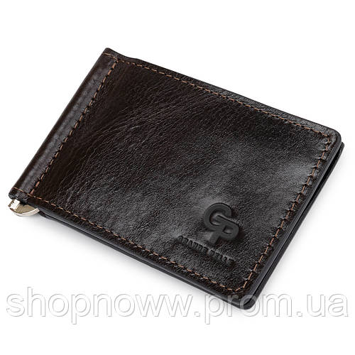 Мужской зажим для денег GRANDE PELLE 11403 Темно-коричневый SN, код ...