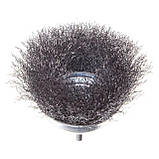Щітка чашкова 100 мм для дриля, 1/4" (кручений дріт) INTERTOOL BT-9100, фото 4