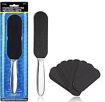 Терка - основа для ніг/ступнів металева, зі змінними наклейками (10 шт. в упаковці) 199 - L