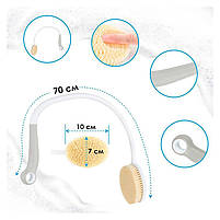 Щітка Lesko 26857 для душу масажна з довгою ручкою 2 шт., фото 6