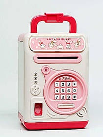 Іграшка Yi wu jiayu Сейф скарбничка "Зайчик" рожева музична 801C