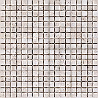 Мозаика Mozaico de LUX K-MOS TRAVERTINO T.U. BIANCO (15X15) бежевая,натуральный камень за 1 ШТ