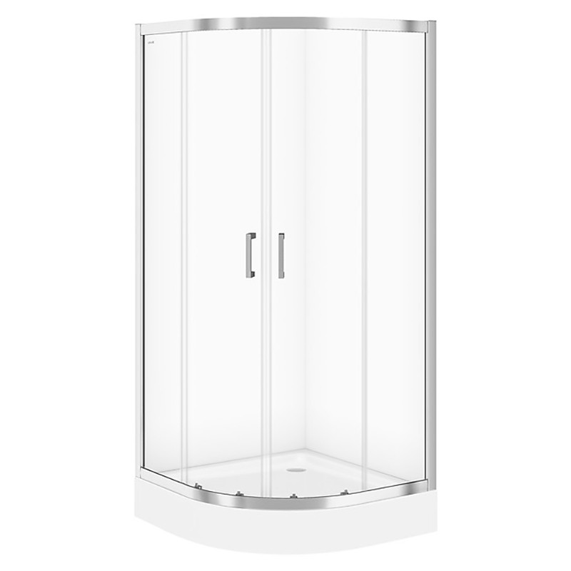 Душова кабіна 90х90х185 см без піддона, прозоре скло, профіль хром Cersanit Basic