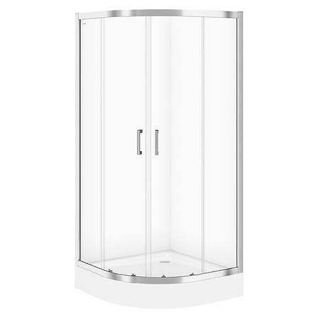 Душова кабіна 90х90х185 см без піддона, прозоре скло, профіль хром Cersanit Basic, фото 1