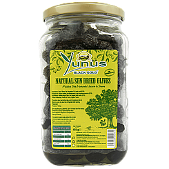 Маслини в'ялені чорне золото скло Юнус Yunus black gold 450g 12шт/ящ (Код: 00-00014922)