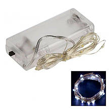 Світлодіодна гірлянда на батарейках АА LED Крапля роси на дроті 3 м 30 лампочок холодне світло