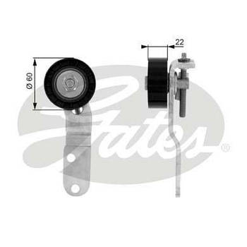 Ролик направляючий Gates T36074 (7803-21174) (зовнішній діаметр - 60  мм., ширина - 22 мм.) для FORD Escort, Fiesta, 1.8 d/td,