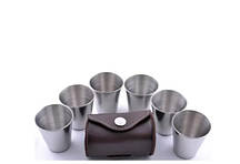 Чарки в шкіряному чохлі (6шт) JB-03