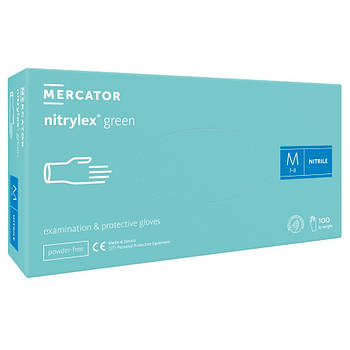 Нітрилові рукавички Mercator Nitrylex Green размер M зелені (50 пар)