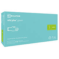 Нитриловые перчатки Mercator Nitrylex Green размер S зеленые (50 пар)