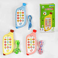 Телефон детский Бананчик ТК - 85544 (72) TK Group, УКР. ОЗВУЧЕНИЕ, 3 цвета, 12 кнопок, песни, сказки,