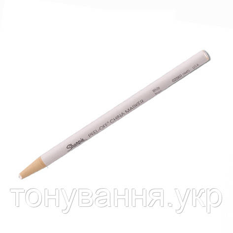 Олівець восковий білий для розмітки на склі, плівках, пластиці, металі.